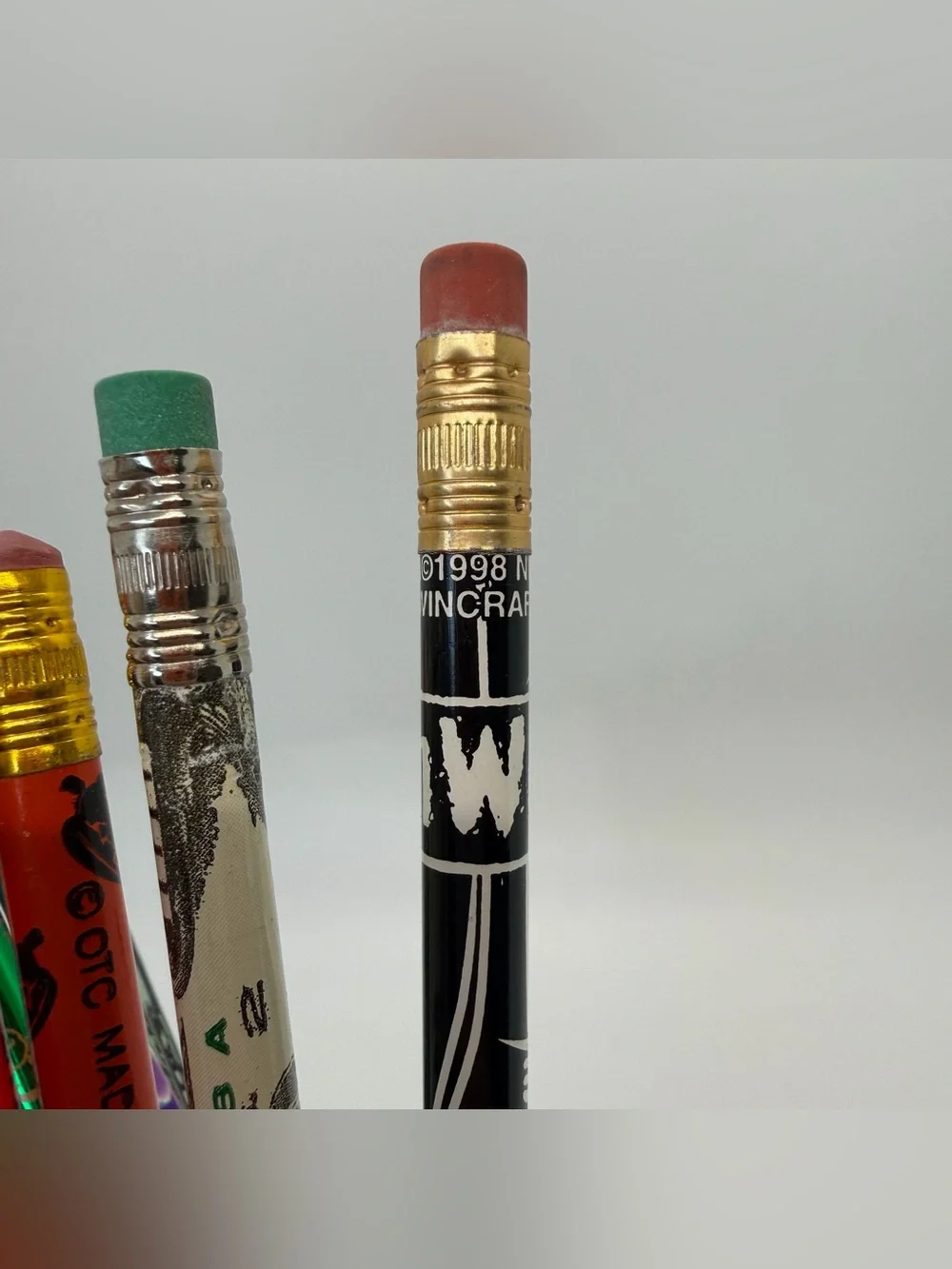 Mixed Lot 90s pencils DARE HALLOWEEN MONEY NWO WWF Lisa frank